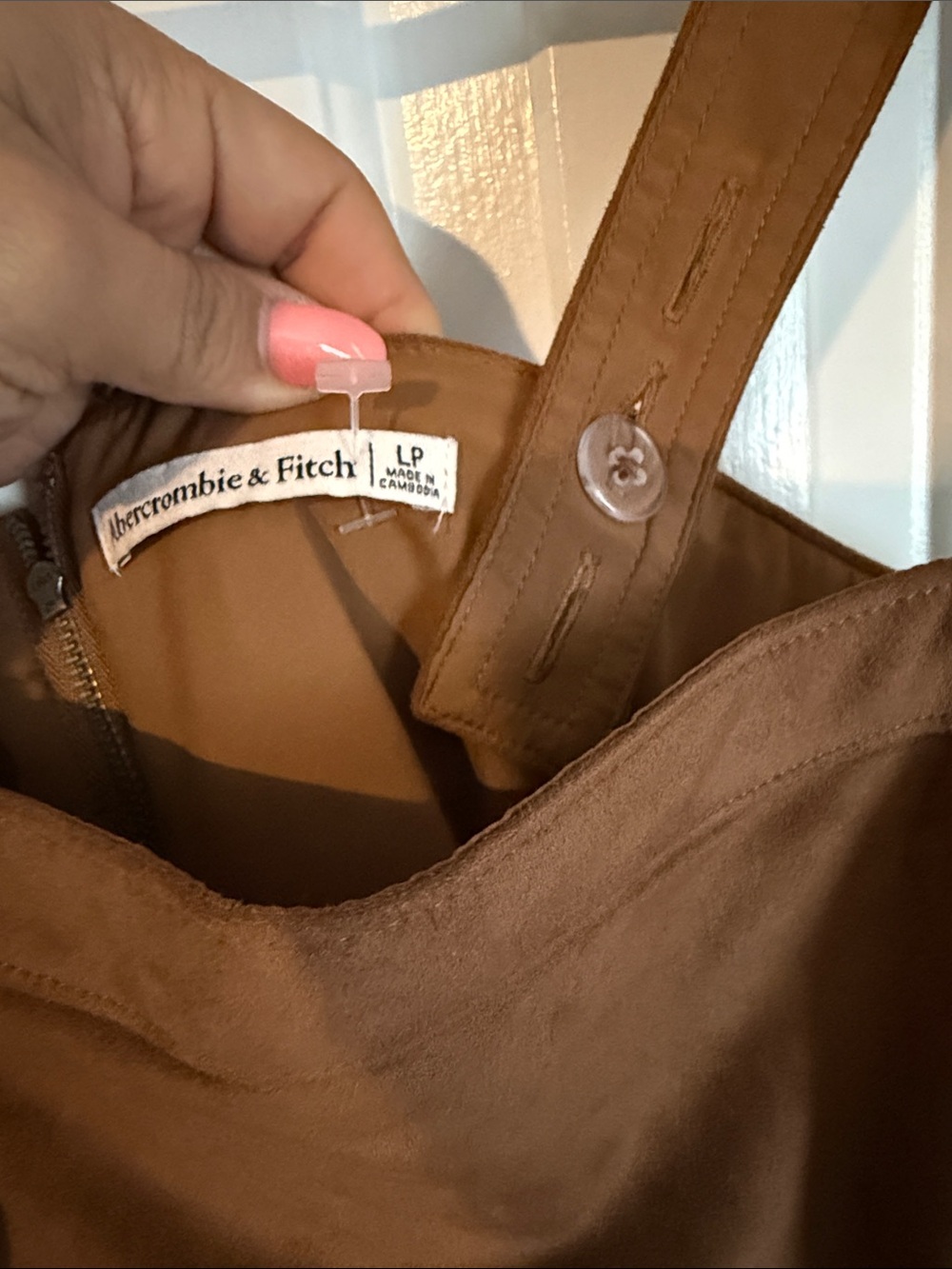 Abercrombie & Fitch Brown Suede-Look Sleeveless Mini Dress - Picture 2 of 4
